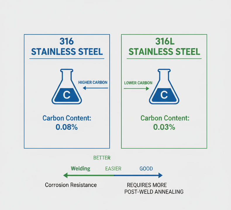 Acciaio inossidabile 316 vs 316L: Qual è la differenza...