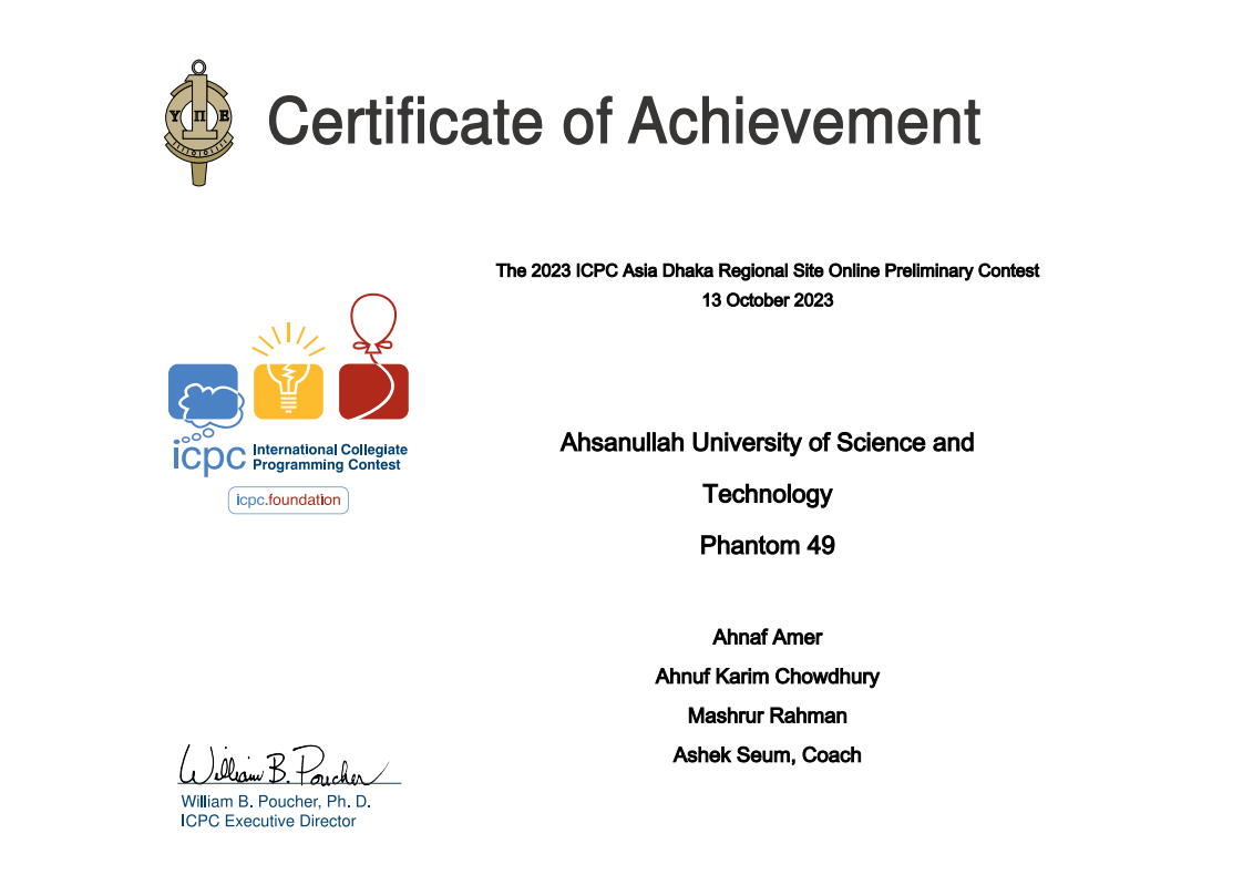 ICPC Asia Dhaka Regional Site Online Preliminary Contest 2023 - Image 1