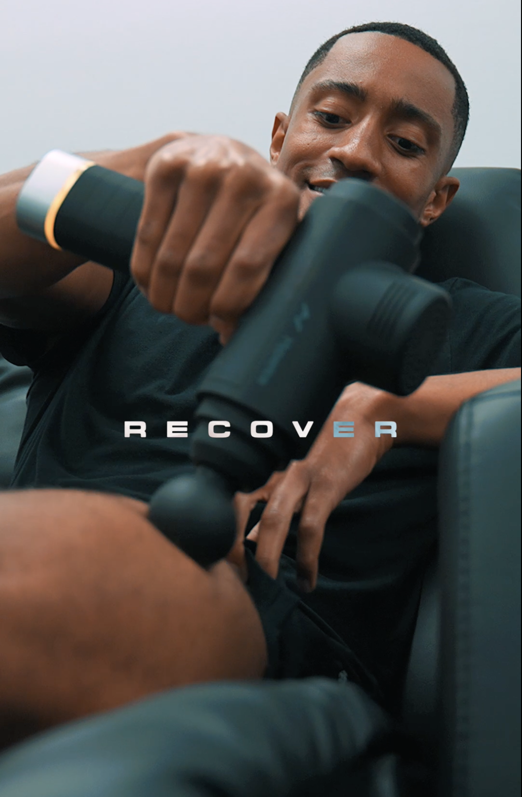 Hypervolt percussion massage gun and Hyperice recovery tools available at STRIDE Fitness Recovery Zone
