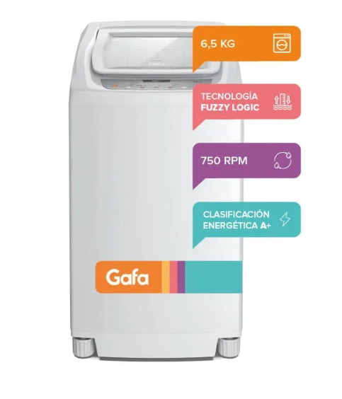 Lavarropas Automático Gafa DigiFit 6,5 kg – Carga Superior