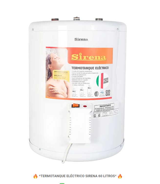 TERMOTANQUE ELECTRICO SIRENA 60 LITROS