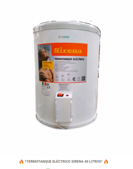 TERMOTANQUE ELECTRICO SIRENA 40 LITROS