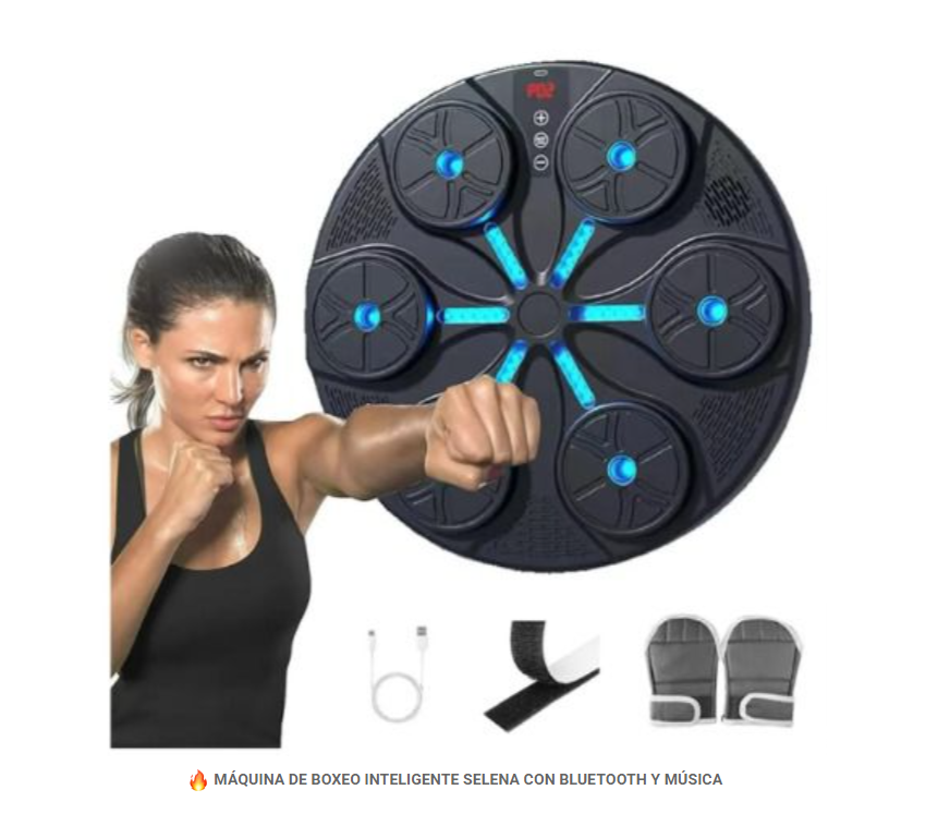 MÁQUINA DE BOXEO INTELIGENTE SELENA CON BLUETOOTH Y MÚSICA