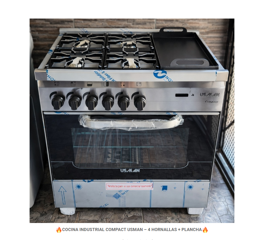 COCINA INDUSTRIAL COMPACT USMAN – 4 HORNALLAS + PLANCHA