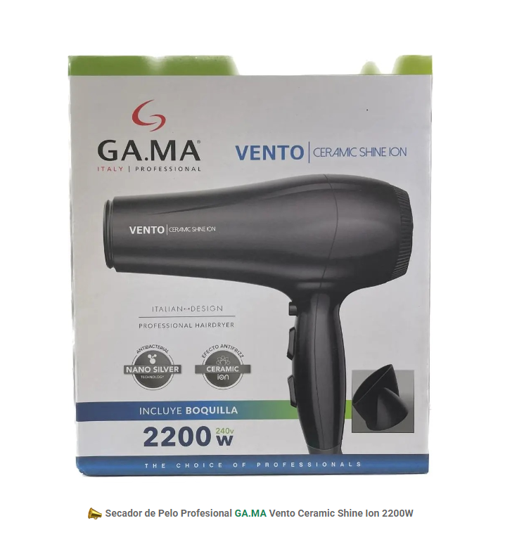 SECADOR DE PELO PROFESIONAL GA.MA VENTO CERAMIC SHINE