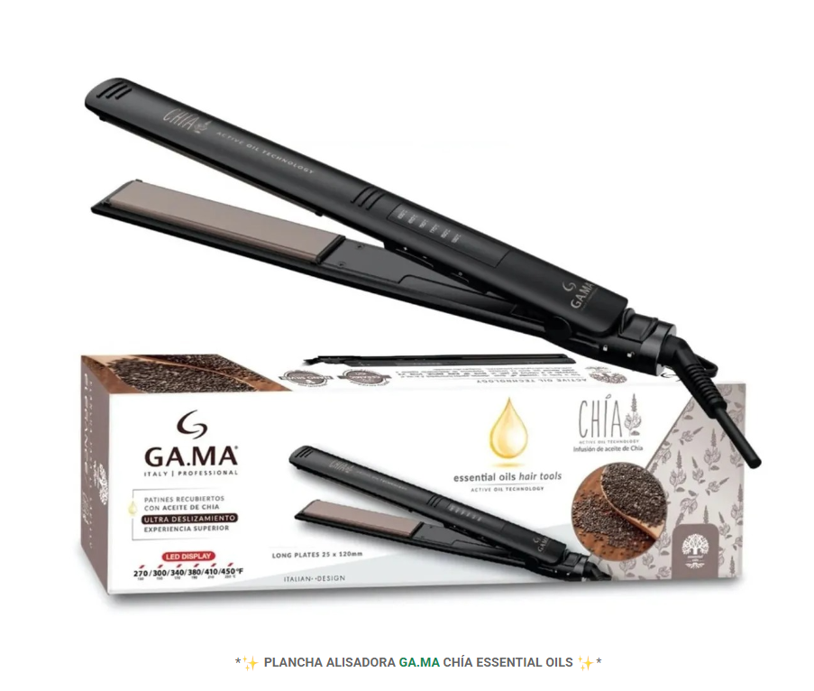 PLANCHA ALISADORA GA.MA CHIA ESSENTIAL OILS