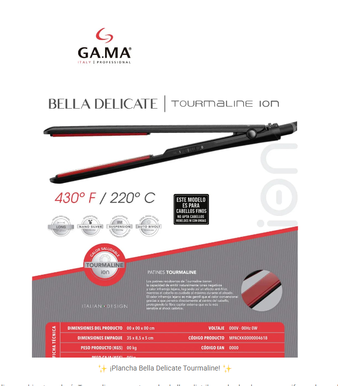 PLANCHA BELLA DELICATE TOURMALINE