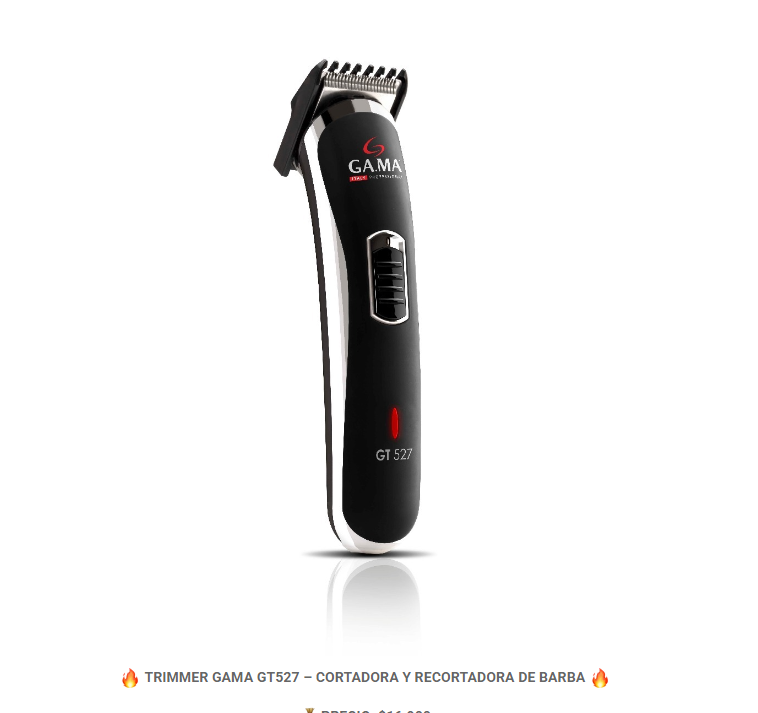 CORTADORA Y RECORTADORA DE BARBA TRIMMER GA.MA GT527