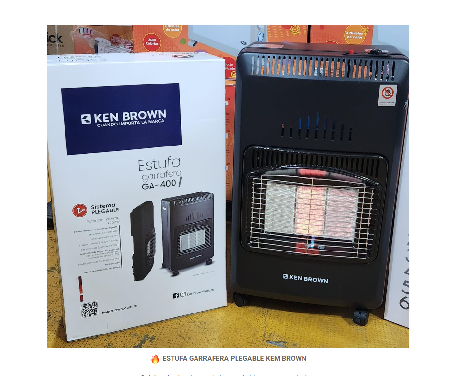 ESTUFA GARRAFERA PLEGABLE KEM BROWN