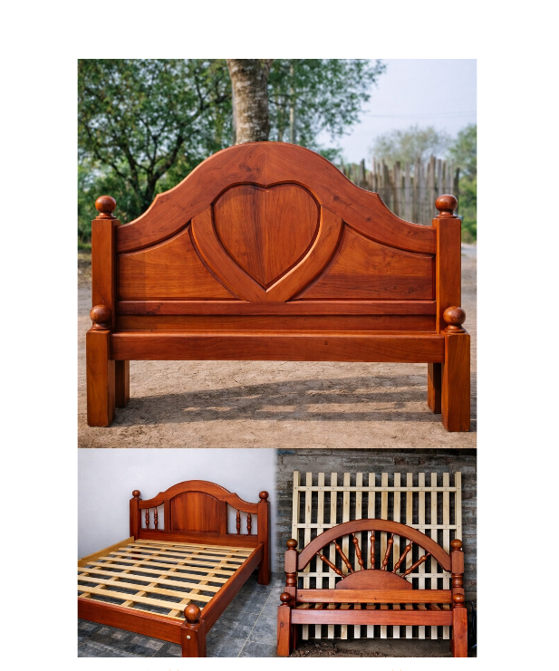CAMA DE ALGARROBO 2 PLAZAS