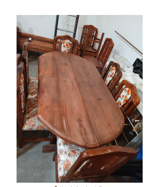MESA ALGARROBO MAS 6 SILLAS