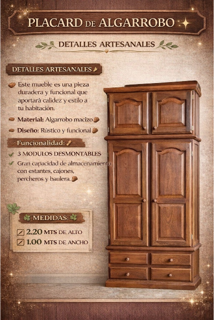 PLACARD DE ALGARROBO MACIZO