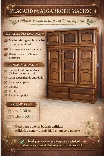 PLACARD ALGARROBO 3 PUERTAS