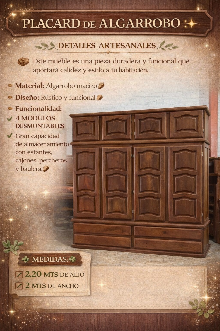 PLACARD ALGARROBO 4 PUERTAS