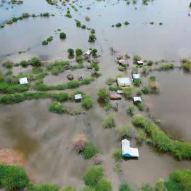 Luftfoto af oversvoemmelse i det sydlige Somalia