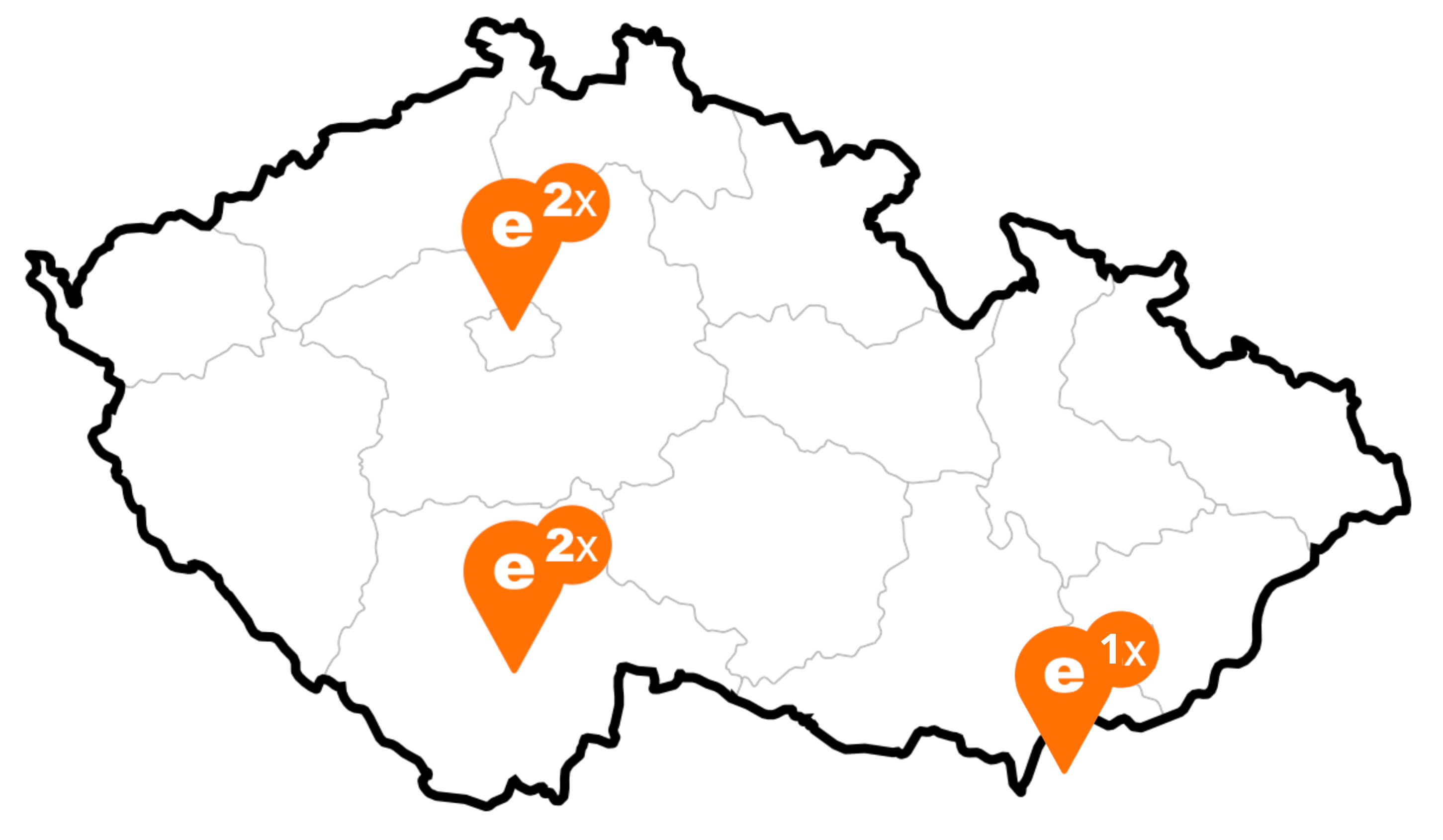 Mapa poboček studií elektrocz.com v České republice.