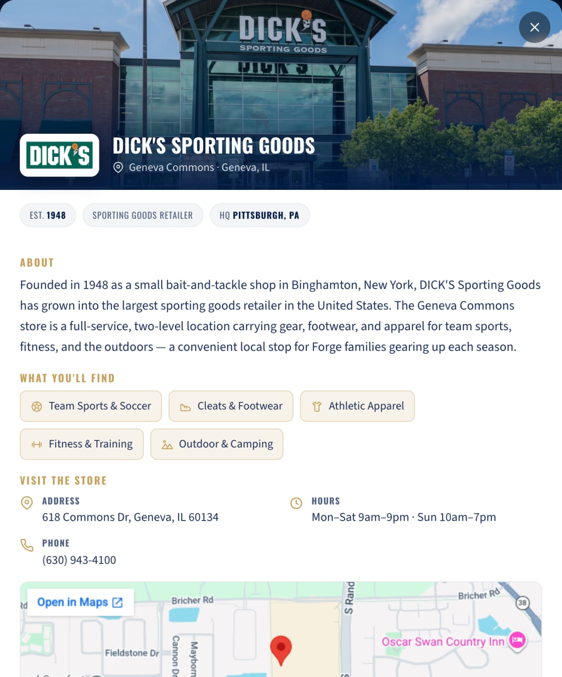 Example sponsor feature on the Forge website