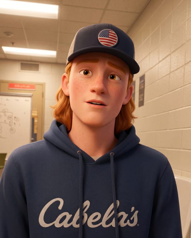 Pixar-style cartoon of Jack Whetsel, a teenage boy.