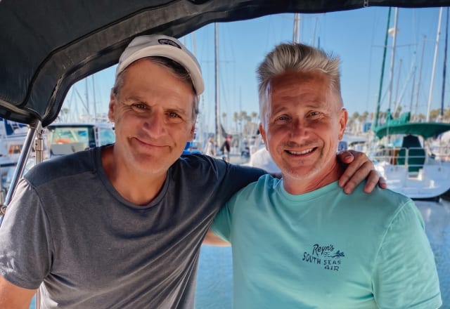 Mike and Gary on the boat in Redondo Beach