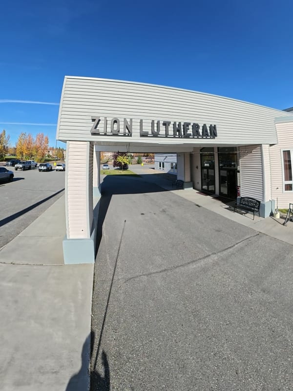 The entrance to Zion Lutheran Church
