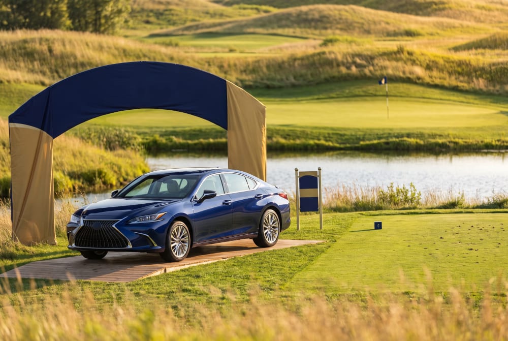 Hole-in-One car staged at a par-3 tee