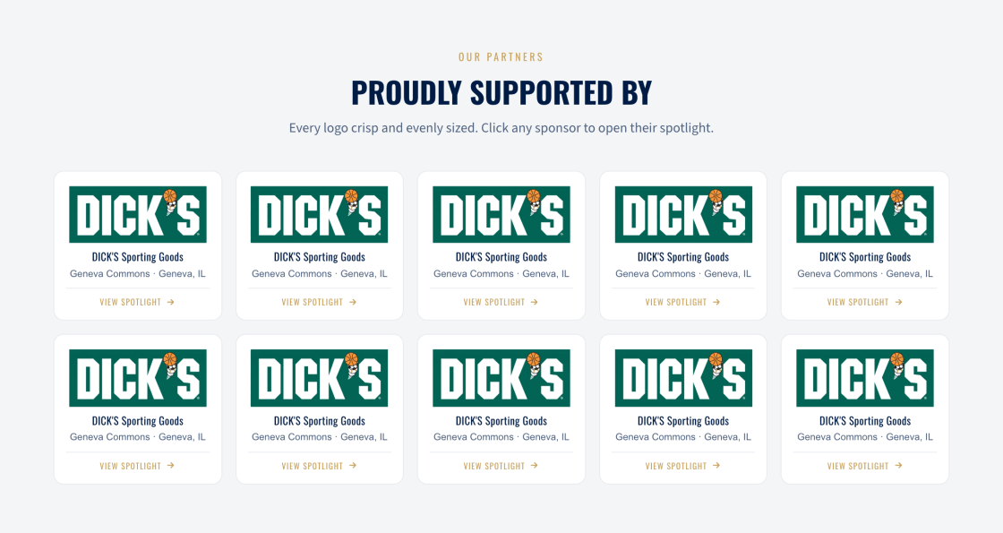 Sponsor logo grid on the Forge website
