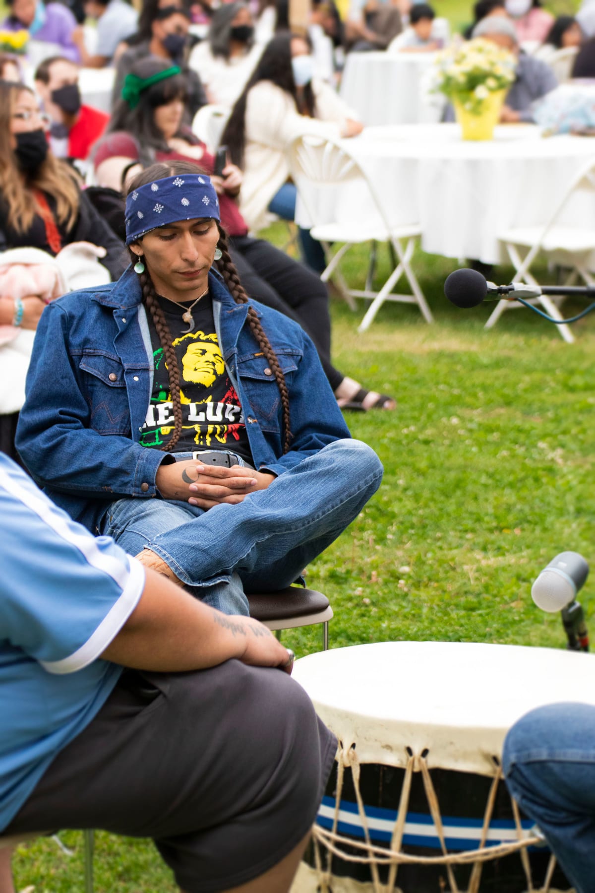 Man with drum at Haskell