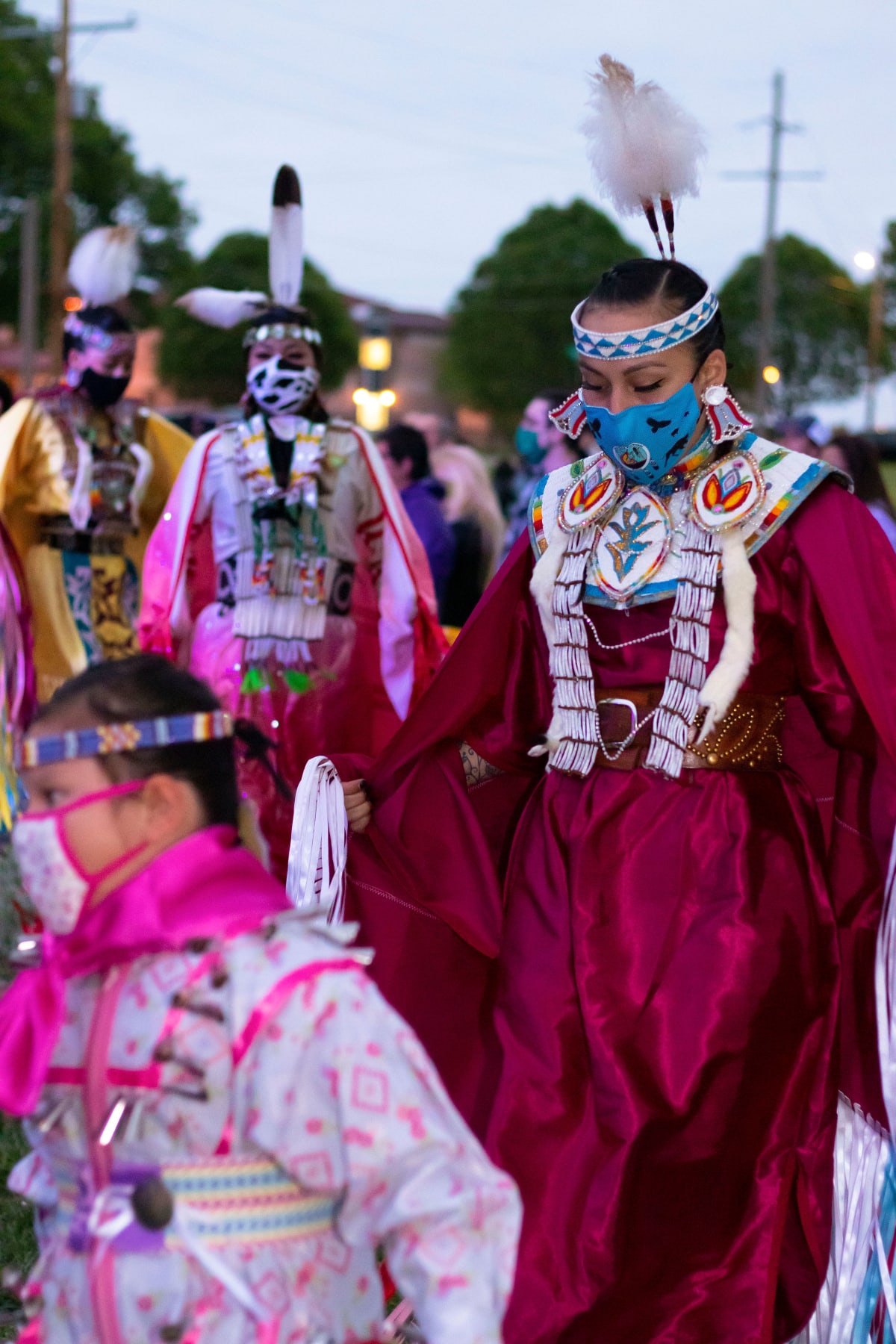 Women walking at Haskell