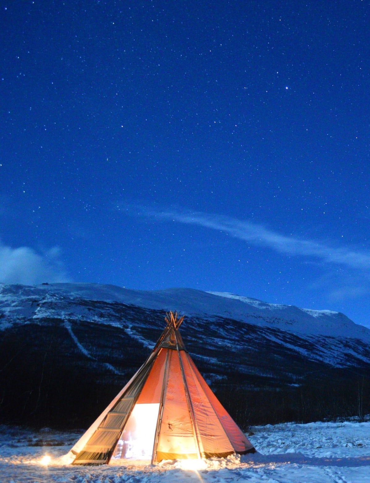 Tipi at night