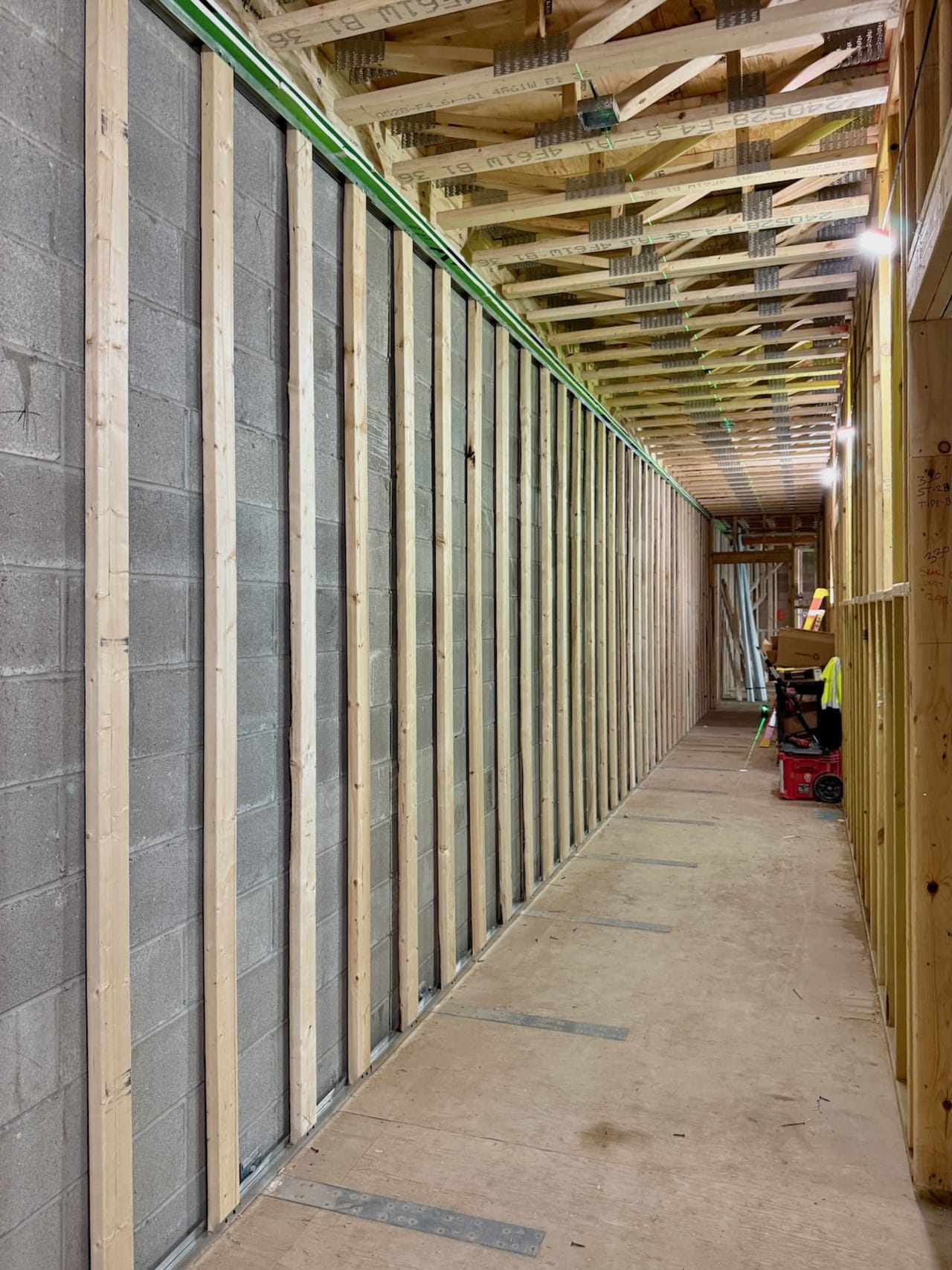 Structural wood framing on commercial project — The Edge Construction Co.