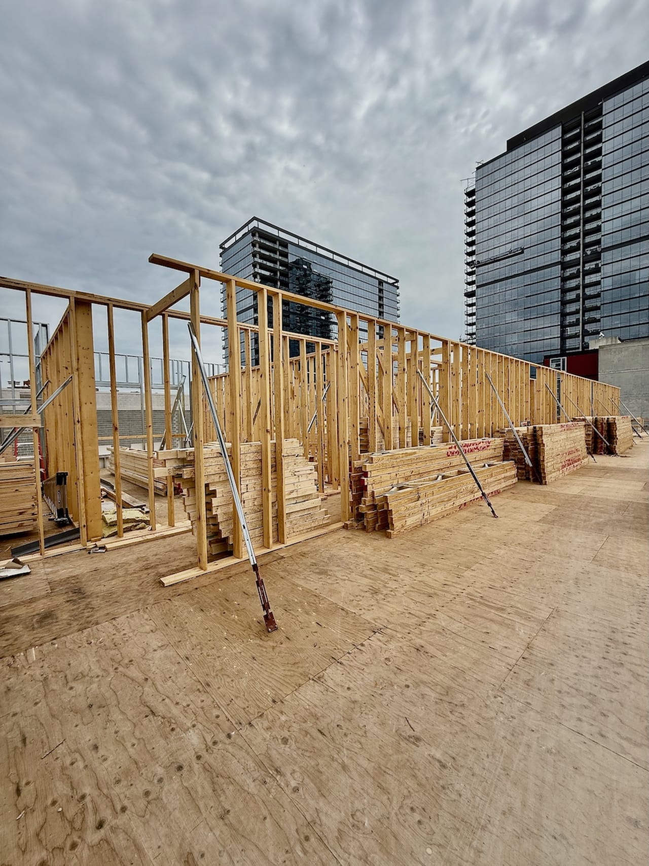 Wood stud wall framing interior — The Edge Construction Co.