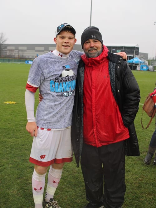 John Trask with Chris Mueller at Wisconsin in 2017
