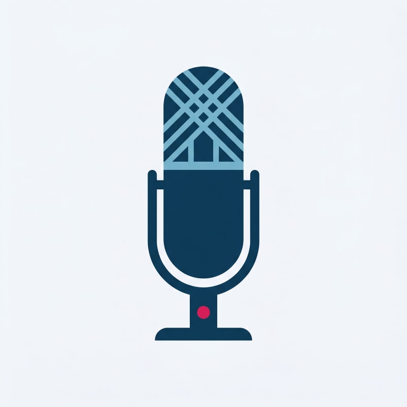 Stylized microphone with pink accent