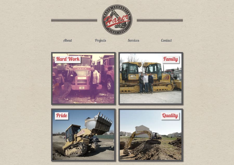 Hager Excavating existing website