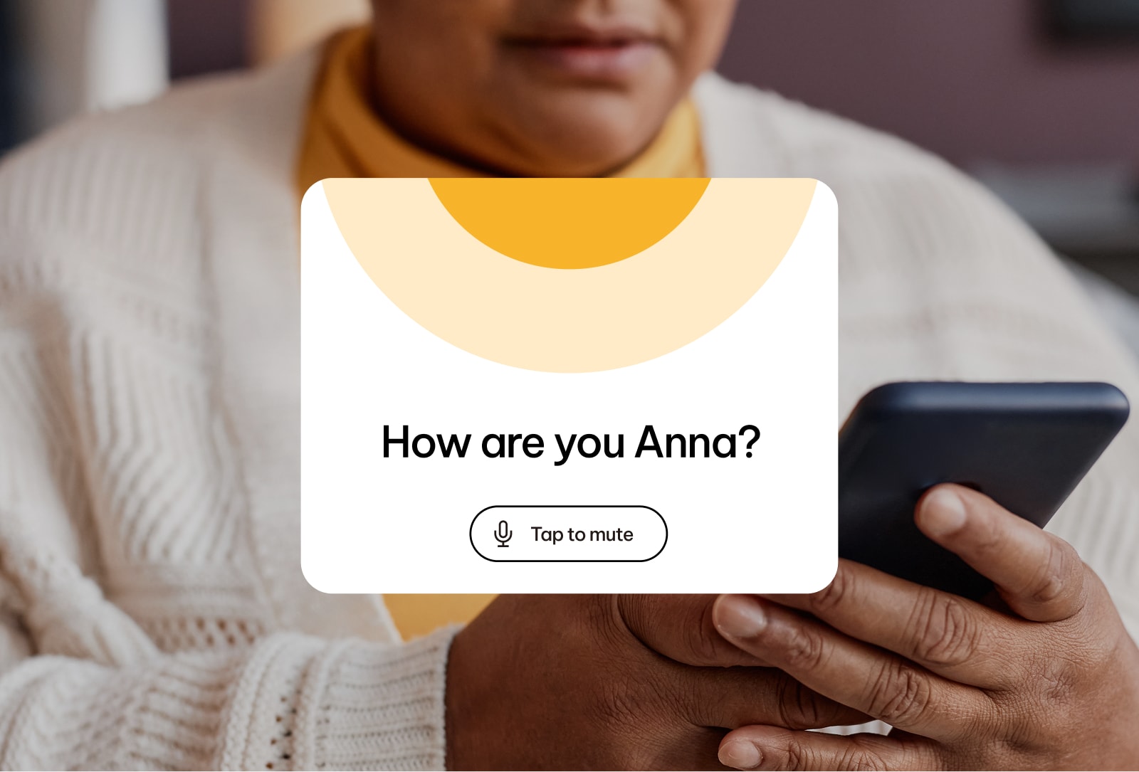 A person talking with their AI-powered health guide