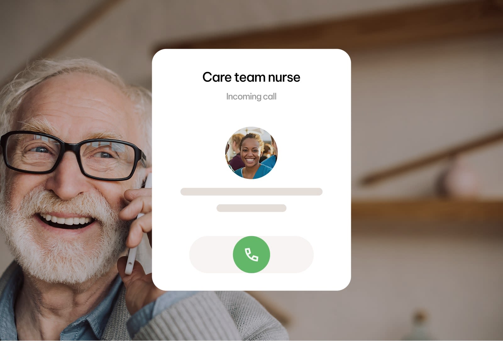 A man talking with a community health worker
