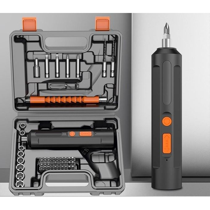 47 Pcs Set 4V Li-Ion Battery Power Electric Screwdriver Set  Cordless Mini Screw Driver