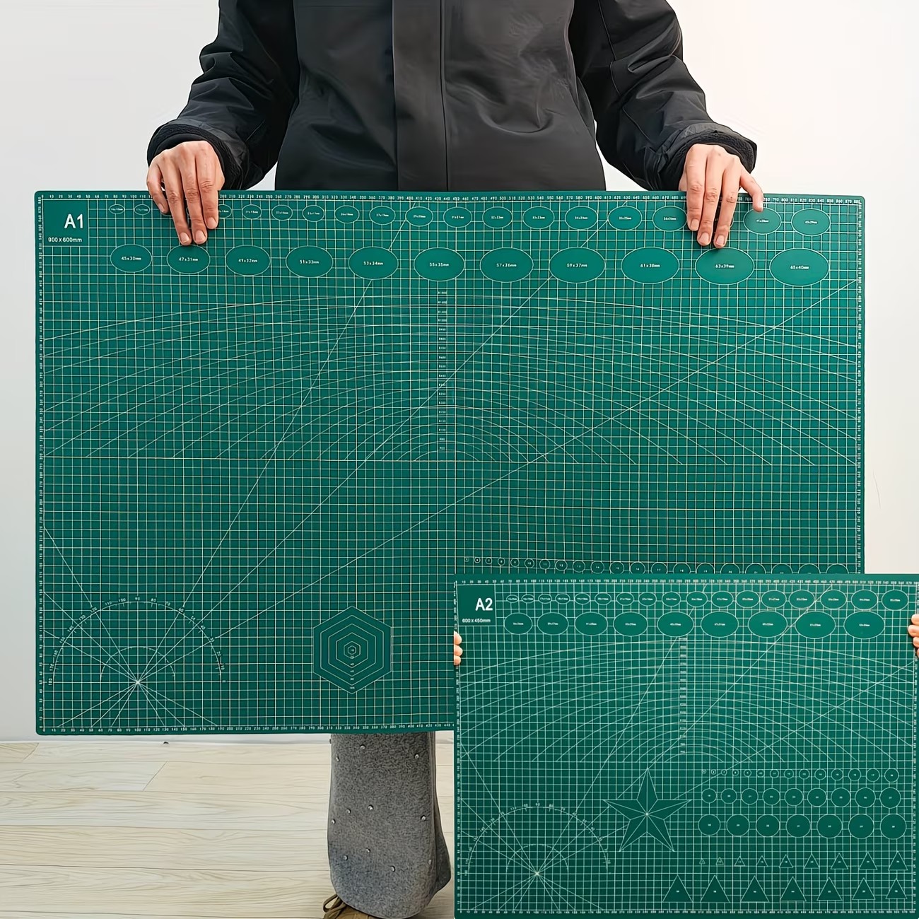 A1 Double Sided Anti Cut Green Cutting Mat 2.3mm (90cm by 60cm)