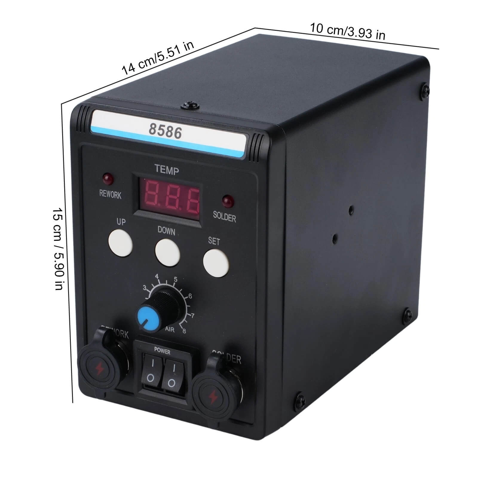 8586 Soldering Rework Station 700W Digital 2in1 Hot Air Gun & Iron Desolder Tool thumbnail 2