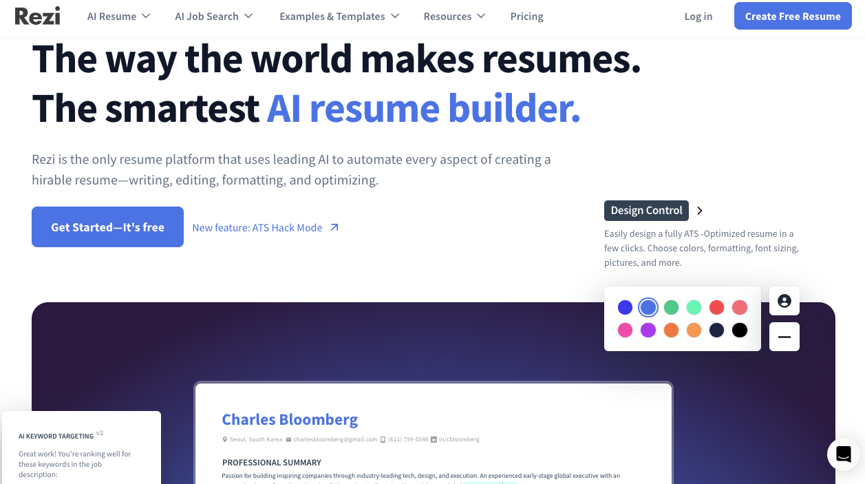 Rezi AI Resume Builder Pricing Features Benefits AITools X Rezi AI Resume Builder Pricing Features Benefits AITools X