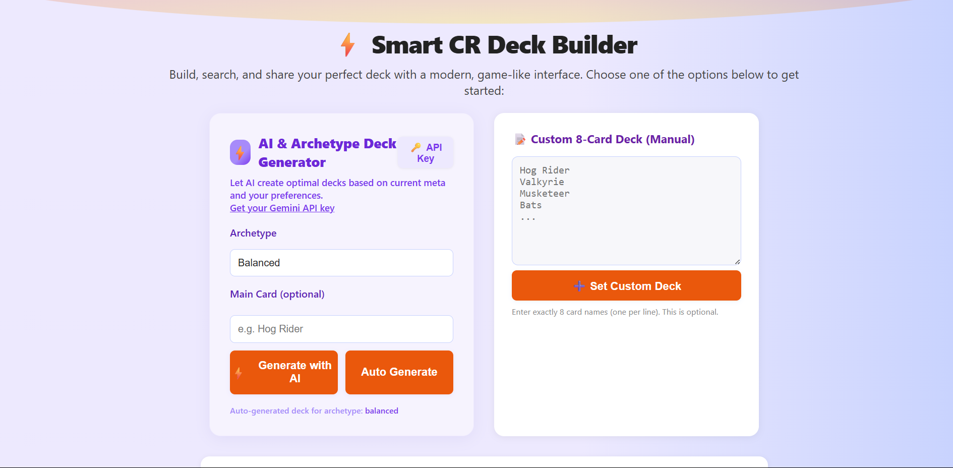 Smart CR Deck Builder Screenshot