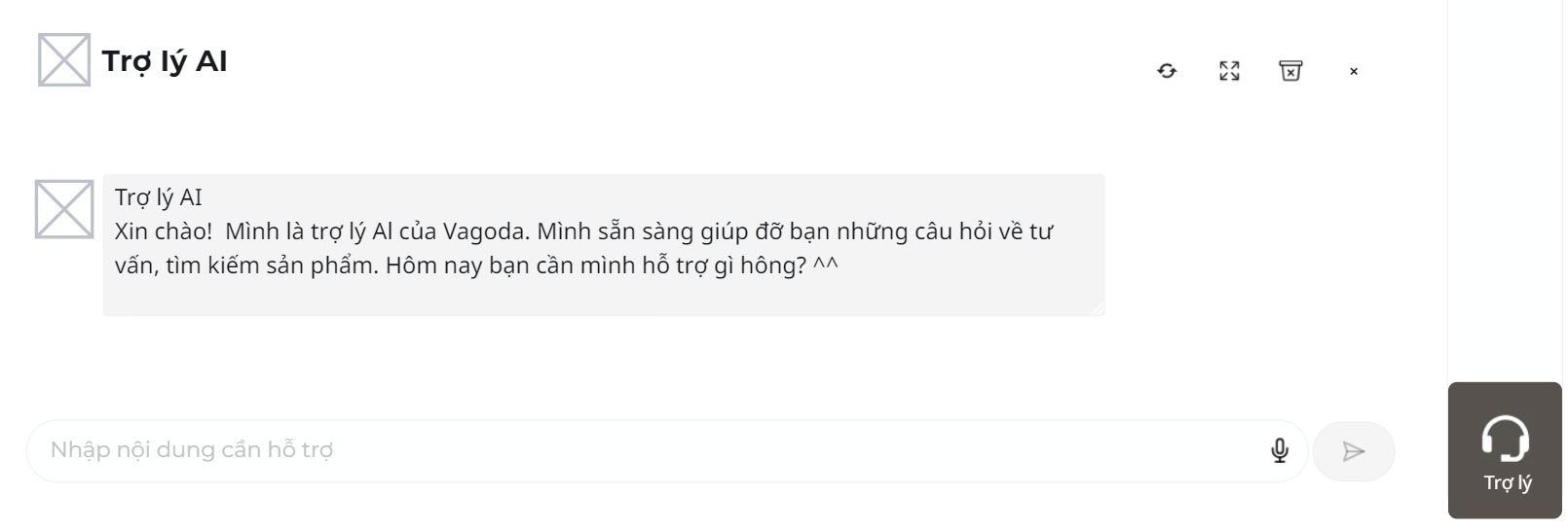 Chatbot default interface design