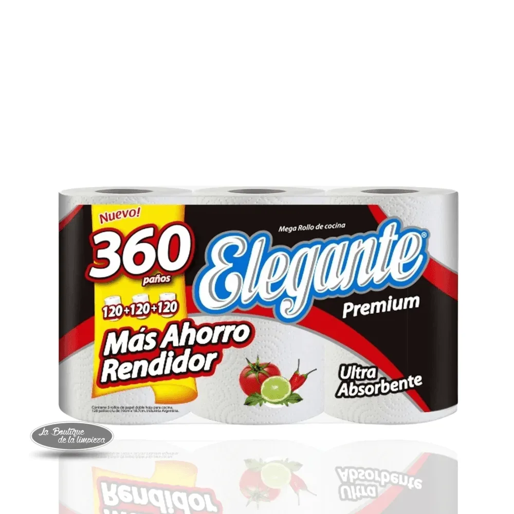 Elegante Rollo De Cocina x 3un x 120 Paños | La Boutique