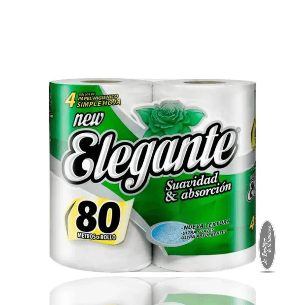 Papel Higiénico Elegante Hoja Simple 4un x 80m | La Boutique
