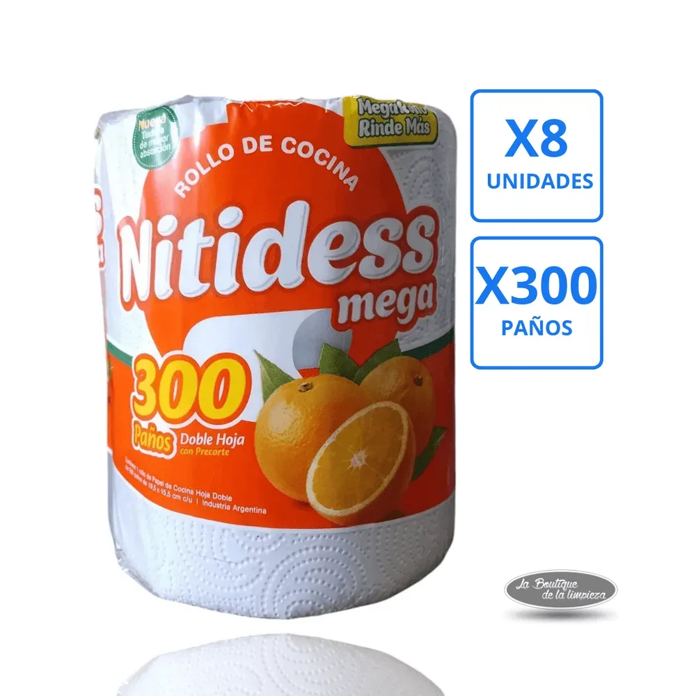 Rollo Cocina Nitidess Bolsón 8un x 300 Paños | La Boutique