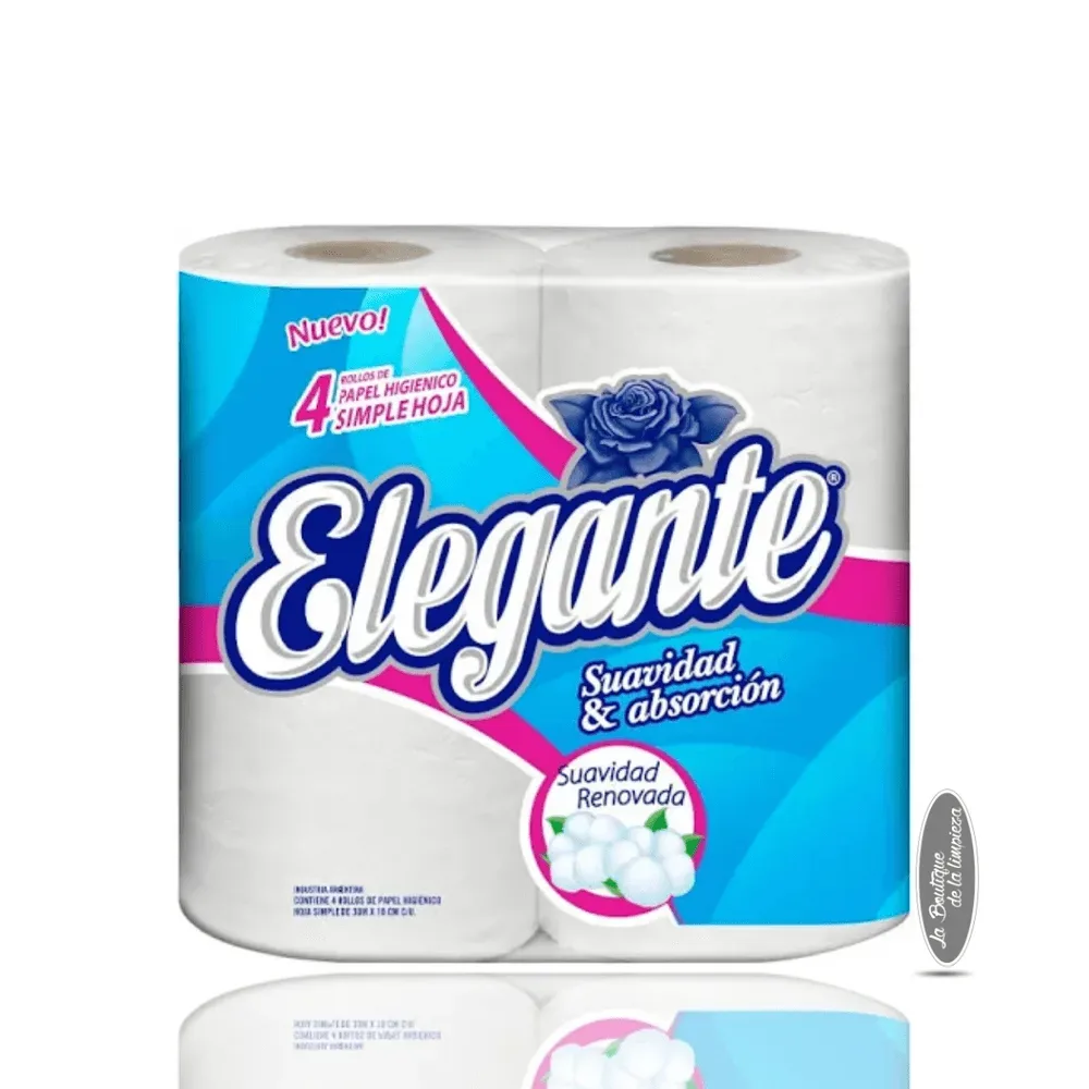 Papel Higiénico Elegante Hoja Simple 4un x 30m | La Boutique