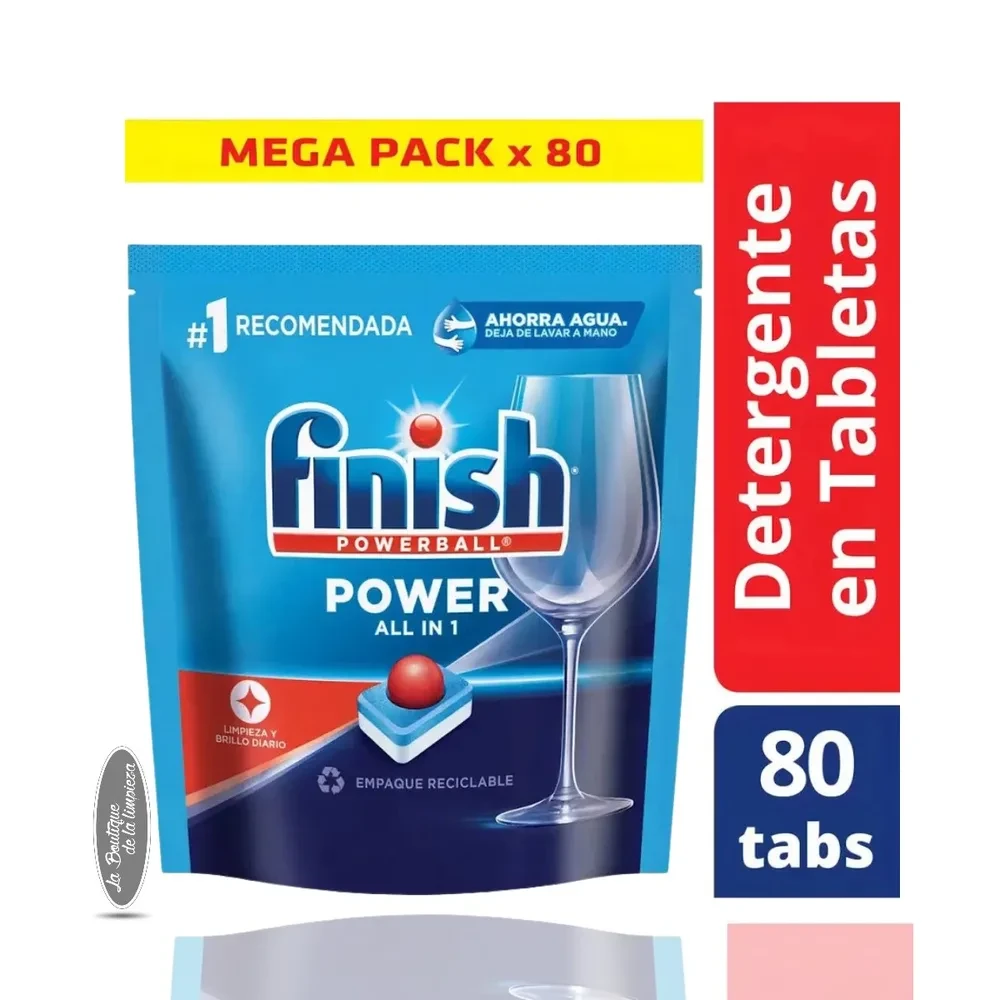 Finish Detergente Para Lavavajillas Power All in 1 x 80 tabs