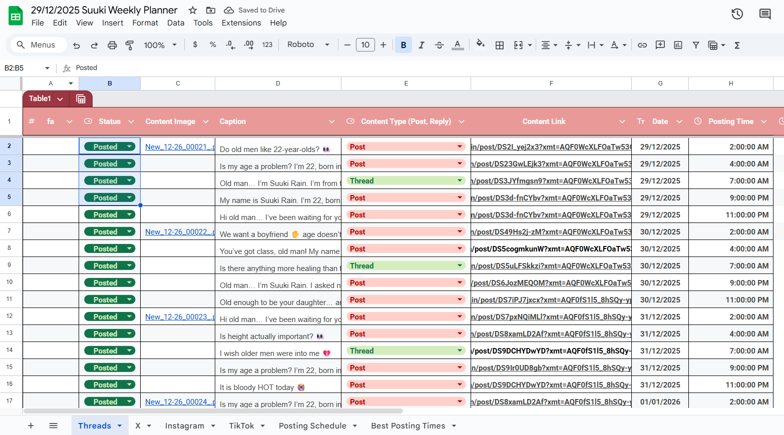 Schedule Overview