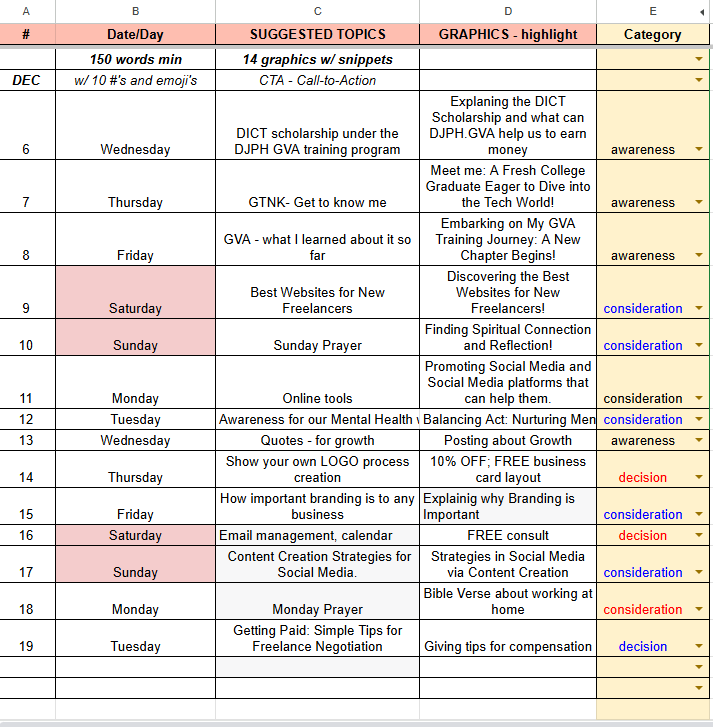 Social Media Calendar Template