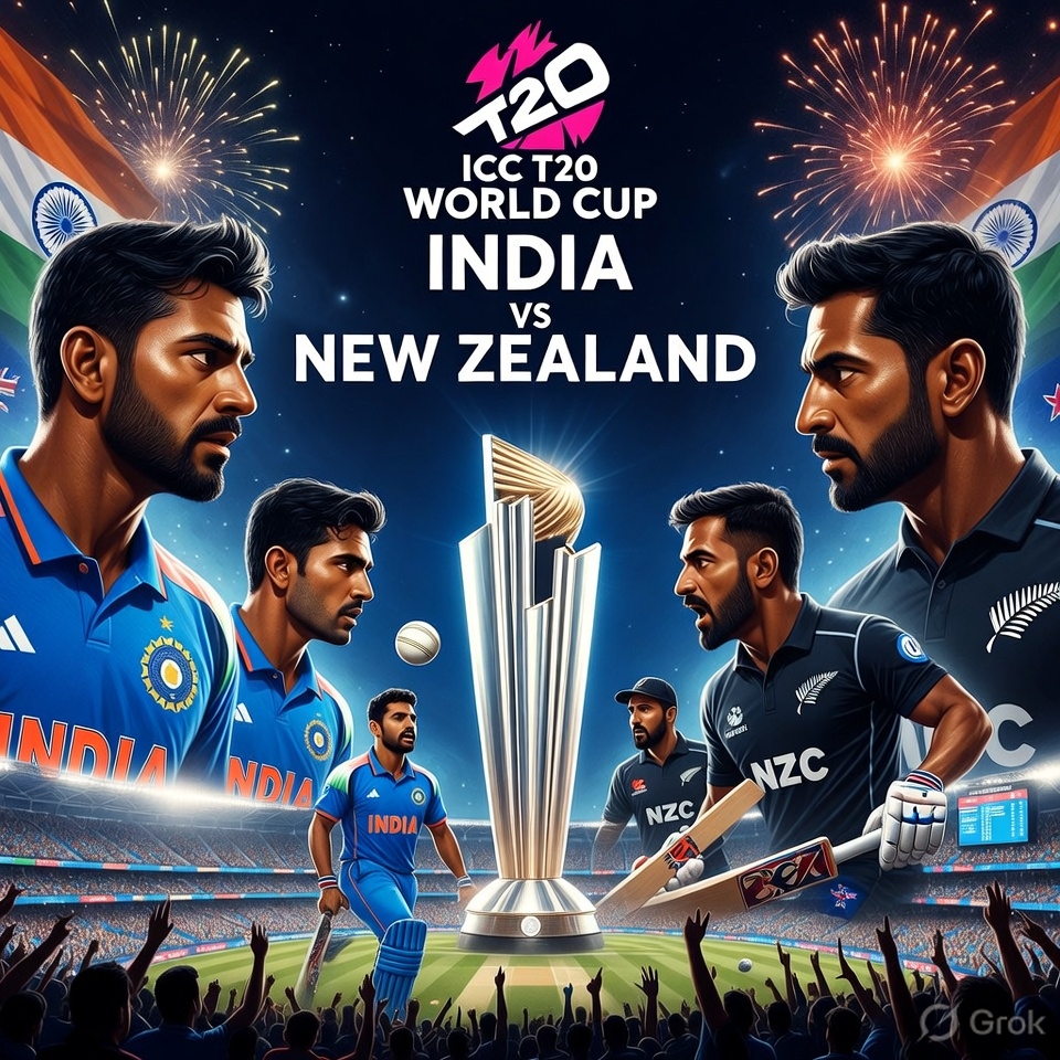 Epic India vs New Zealand T20 World Cup Final Poster Generator